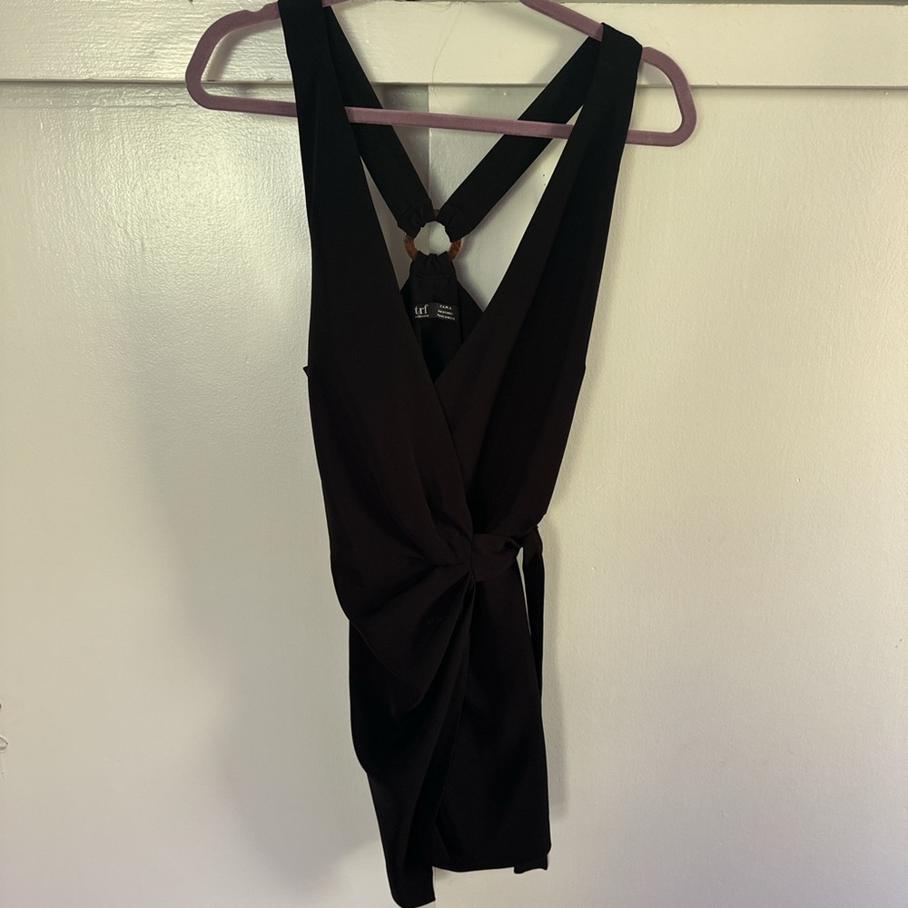 Zara Black Dress with Wooden Ring Detail